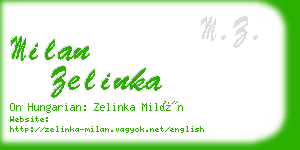 milan zelinka business card